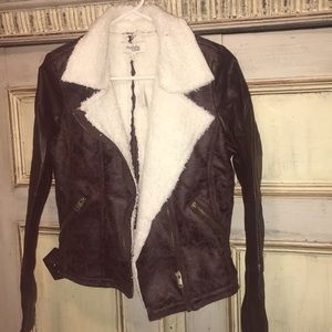 faux leather Jacket in dark brown